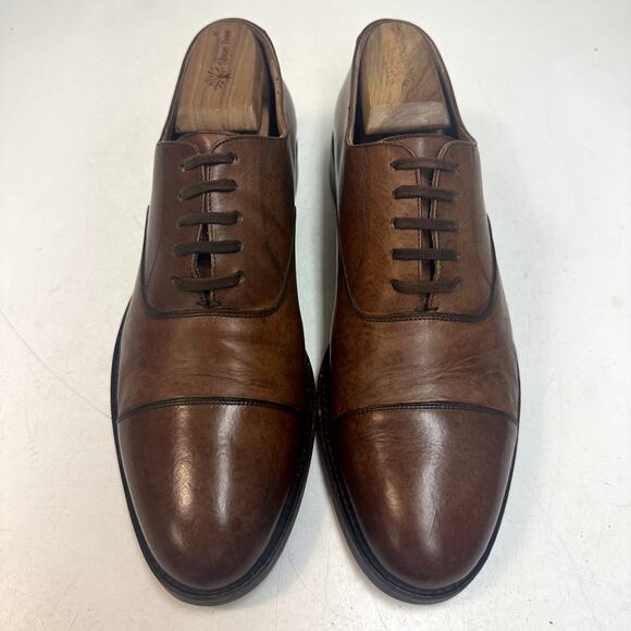 VGUC Ralph Lauren Purple Label Brown Calf Oxford Dainite Bench Made in Italy 9 D main image 11